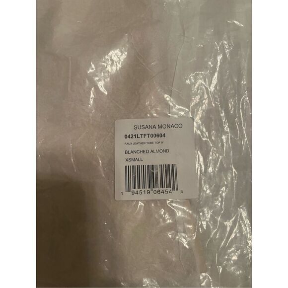 Susana Monaco Faux Leather Tube Top NEW - Picture 4 of 7